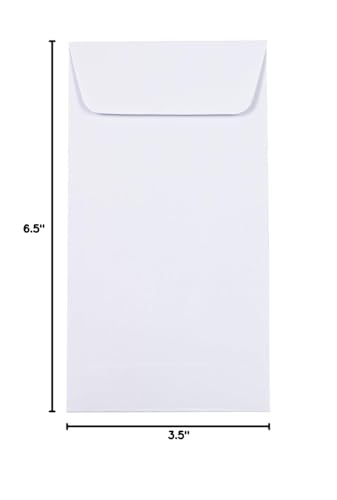 JAM PAPER #7 Coin Business Envelopes - 3 1/2 x 6 1/2 - White - Bulk 500/Box