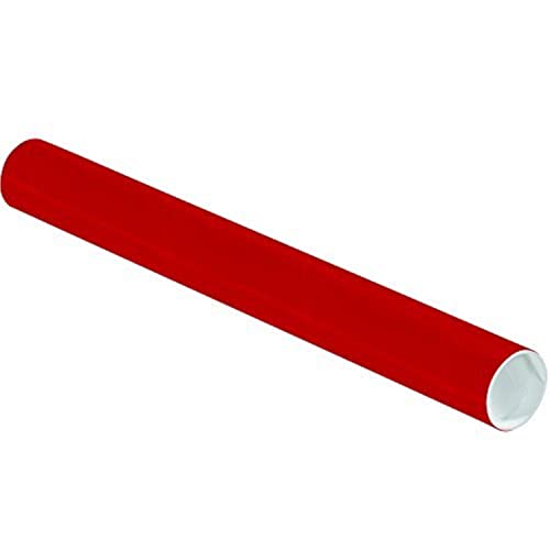 Tape Logic TLP2018R Mailing Tubes with Caps, 2" x 18", Red (Pack of 50)