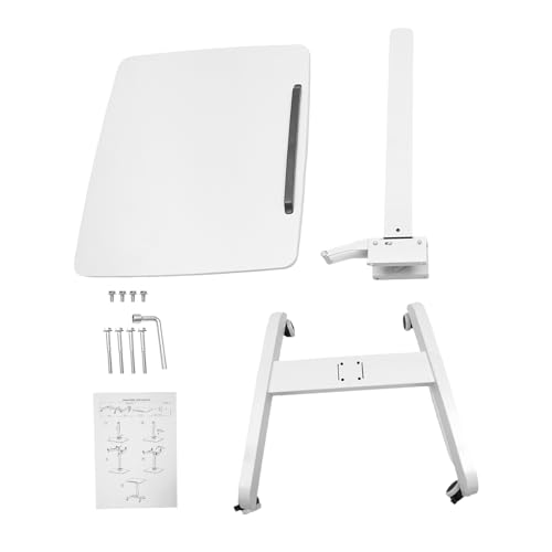 WAZYKJMDXX Mobile Standing Desk, Adjustable Angle 10°/20°/30° Portable Laptop Stand with 4 Wheels, Spacious Tabletop Anti-Slip Bar, Multi-Purpose Lectern for Office School Home Dormitory - White