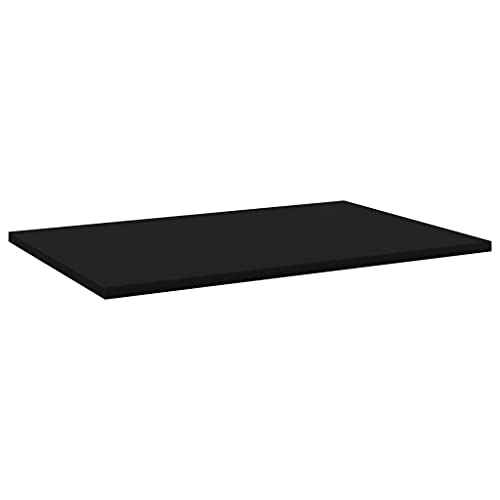 TUERYAFEK Black Engineered Wood Shelf Set of 8, 23.6x15.7x0.6 in Bookshelf Boards, Matte Finish for Living Room, Kitchen, or Office Storage