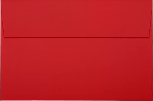 LUXPaper A9 Invitation Envelopes | Peel & Press | 5 3/4" x 8 3/4" | Ruby Red | 80lb. Text | 250 Qty