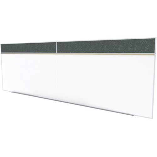 Ghent 5 x 16 Feet Combination Board, Porcelain Magnetic Whiteboard and Recycled Rubber Bulletin Board, Tan Speckled , Made in the USA