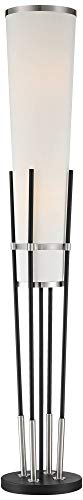 Flute 64" Tall Black and White 2-Light Modern Floor Lamp