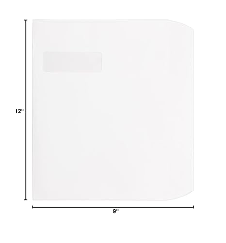 LUXPaper 9 x 12 Booklet Window Envelopes | Bright White | 28lb. Text | 250 Qty