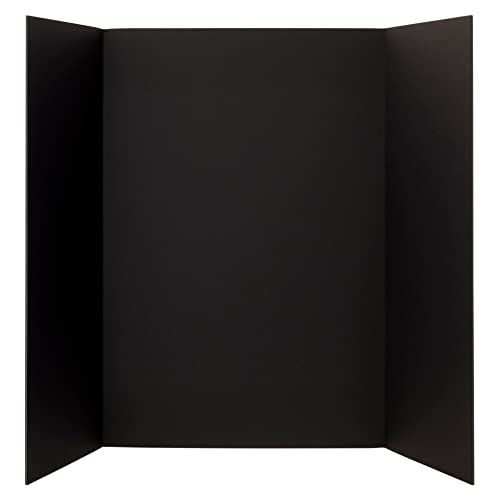 Black 36" x 48" Foam Tri-Fold Display Board, 12 Pack