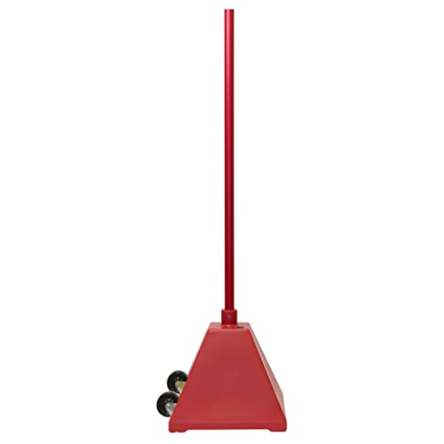 Ideal Shield Portable Sign Base with 96" Sign Holder Post, Red, Includes Adjustable Sign Brackets and Wheels