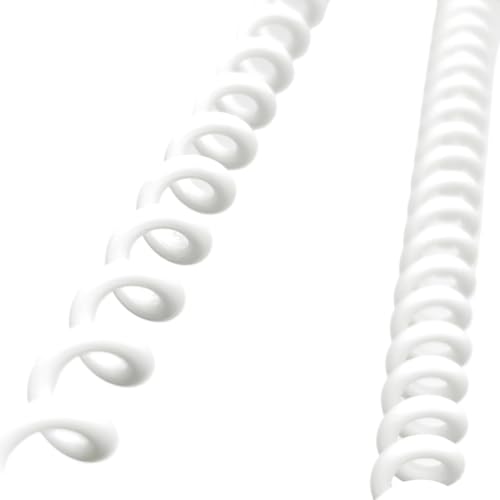 Coiled Curly Mains Flex Multicored Cable 2 Cores 18AWG 0.75mm² White