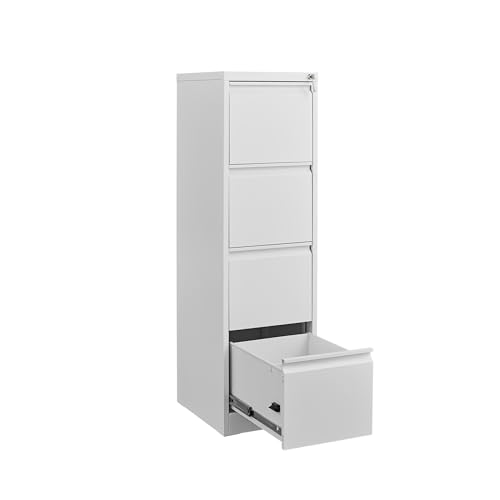 4 Drawer File Cabinet, Vertical Metal Filing Cabinets with Lock for Office