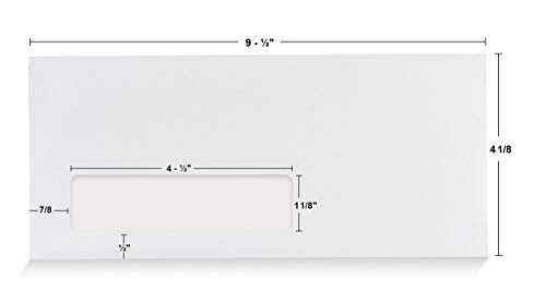 Aimoh #10 Window Envelopes, Gummed Closure Envelopes 10, 500 Ct