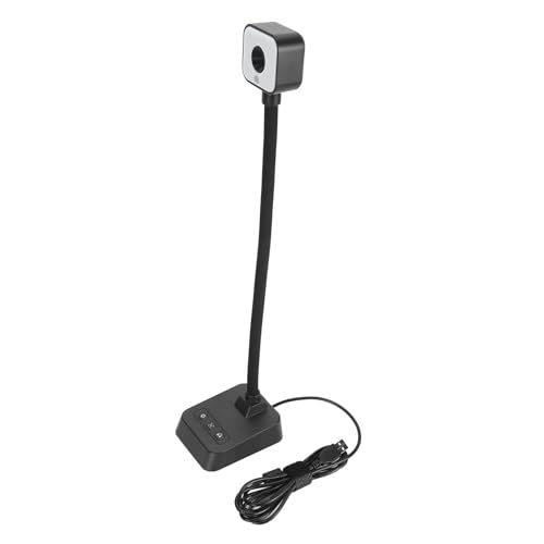 Jelquix 4K USB Document Camera for Teachers, HD Visualizer with 360 Rotatable Lens, 3 Level LED Light Camera with Auto Focus & AI Noise Reduction Mic, Foldable for Window