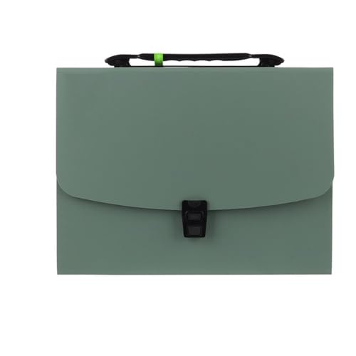 Letter Size Portable 13 Pockets A4 Size Expanding Folder Paper Document Storage Bag Office Student School for Organized(Green)
