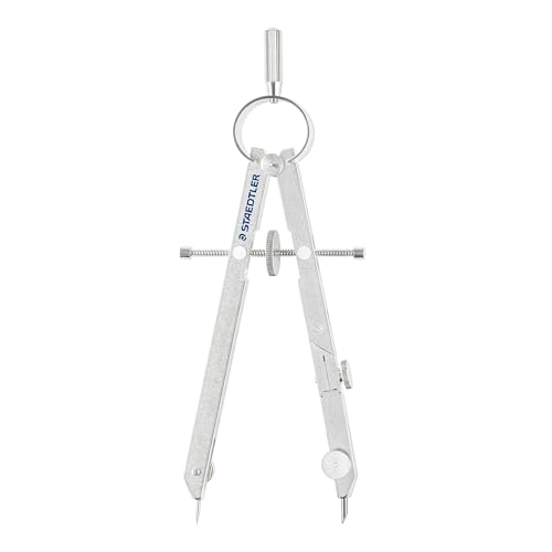 Staedtler Mars Comfort, Professional Drafting, Drawing Compass with Extension Arm, Draws Circles up to 19.5 Inch Diameter, Spring Bow Compass with Center Adjuster Wheel, 551 02