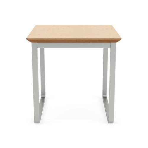 Lesro Gansett Reception Waiting Room Steel End Table/Silver Steel/Natural