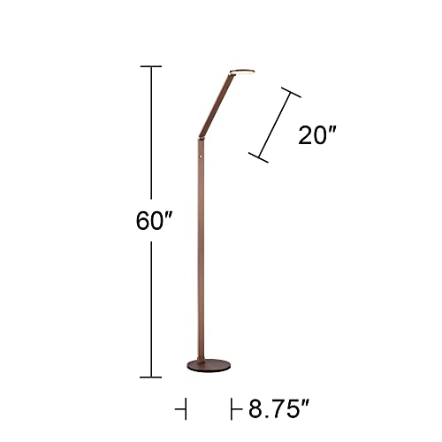 Magnum Adjustable Height French Bronze Task LED 61" Tall Floor Lamp