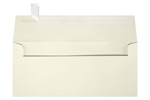 LUXPaper #9 Slimline Invitation Envelopes | Peel & Press | 3 7/8" x 8 7/8" | Natural Linen | 80lb. Text | 500 Qty