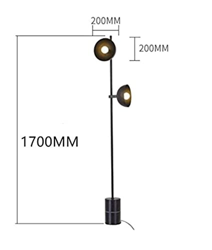 vhjRTed Space Saving Design Double Light Floor Lamp Living Room Black Simple and Fashion Design for Modern House Adding Fashionable Colors