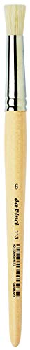 da Vinci Graphic Design Series 113 Stencil Brush, White Chinese Hog Bristle with Long Plainwood Handle, Size 6