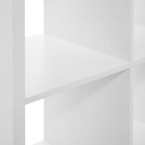 Bison office White 8-Cube Open Storage Organizer, Composite Wood, Modular Shelving Unit for Living Room Bedroom Closet Organization
