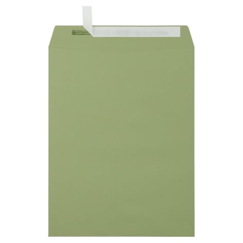 LUXPaper 10 x 13 Open End Envelopes | Peel & Press | Avocado Green | 70lb. Text | 500 Qty