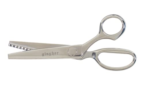 Gingher 7.5" Pinking Shears for Fabric Cutting, Zig Zag Scissor Blades