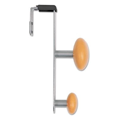 Alba Over-the-Panel Hooks - 2 Hook - 44.09 lb (20 kg) CapacityPolypropylene, Metal - Chrome, Black