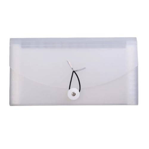 Filing Envelopes 13 Pockets Card Ticket Holder Organizer Office Supplies B6 PP File Folder Document Bag Receipt File Expanding Wallet Bill Folder Plastic Folders(Transparent)
