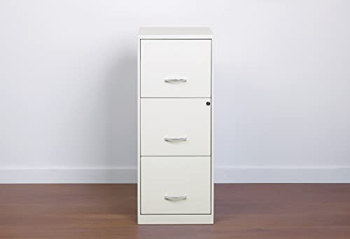 Office Dimensions 3 Drawer Vertical File Cabinet with Lock, Pearl White