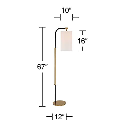 Sausalito 67" Tall Downbridge Black and Warm Gold Floor Lamp