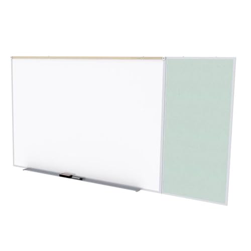 Ghent's Vinyl 4' x 10' Bulletin & Mag. Whiteboard C-Set in Silver