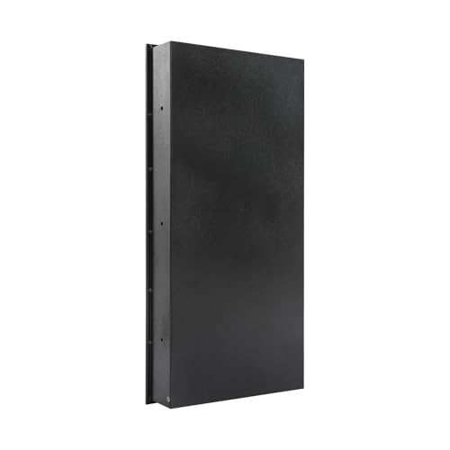 Wall Embedded Safe, Hidden Wall Safe with Dual Alarm, Password Lock & Type-C Emergency Power - Steel Security Box for Home Office Bedroom Jewelry Storage - Safety Cabinet, Black, 14.57x3.94x31.5in
