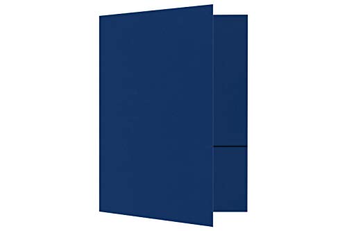 LUXPaper 9" x 12" Presentation Folders | Two Pocket | Navy Blue | 100lb. Cover | 250 Qty