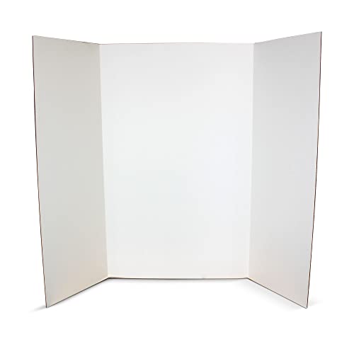 Flipside Products 36” x 48” Project Boards for Presentations, Science Fair, School Projects, Event Displays and Trifold Picture Board, Proudly Made in USA - Bleached White - 10 Pack