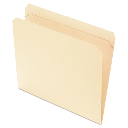 Pendaflex Reinforced-Top File Folders, Letter Size, Manila, Straight Cut, 100/BX (R752)