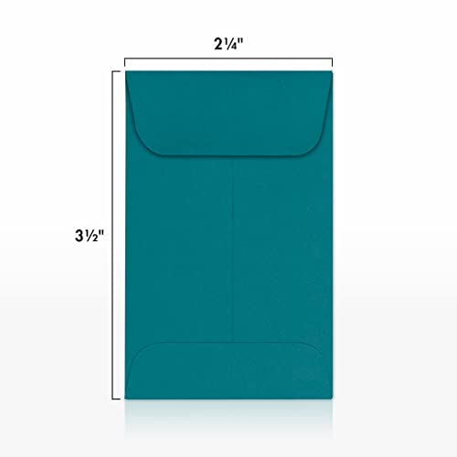 LUXPaper #1 Coin Envelopes | 2 1/4" x 3 1/2" | Teal | 80lb. Text | 1,000 Qty