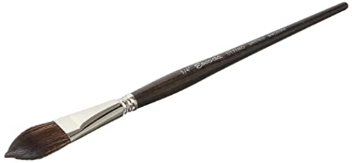 Escoda Ultimo Series 1523 Artist Watercolor and Acrylic Paint Brush, Synthetic Squirrel, Flat Filbert, Size 3/4 inch