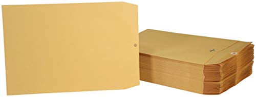 School Smart 2013891 9.5 x 12.5 in. Kraft Envelope with Clasp, Kraft Brown - Pack of 100