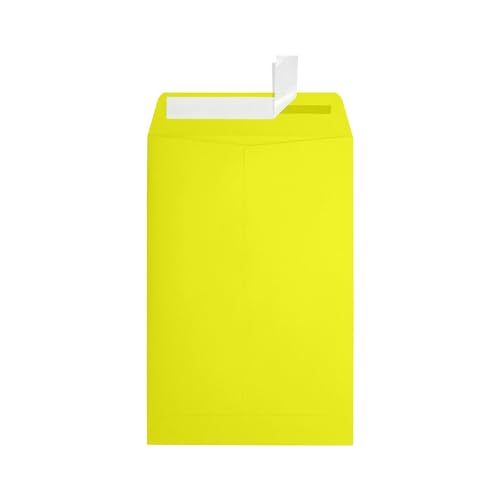 LUXPaper 6 x 9 Open End Envelopes | Peel & Press | Citrus Yellow | 80lb. Text | 1,000 Qty