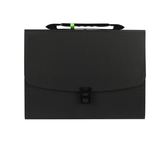 Jingzai202405 File Holder Organizer Portable 13 Pockets A4 Size Expanding Folder Paper Document Storage Bag Office Student School Filing Folder for Office(Black)