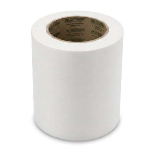 Mr. Shrinkwrap Shrink Wrap Film UV Preservation Tape, Clear Polyethylene with Synthetic Rubber Clear Adhesive Backing, Roll of 6” Wide x 108’ Length, White