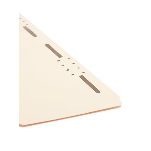 Smead SuperTab® Heavyweight Fastener File Folder, 2 Fasteners, Oversized Reinforced 1/3-Cut Tab, Guide Height, Legal Size, Manila, 50 per Box (19545)