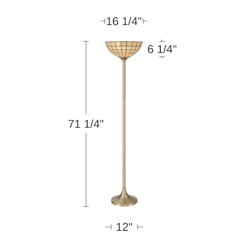 Robert Louis Tiffany Covina 71 1/4" High Brass Torchiere Floor Lamp