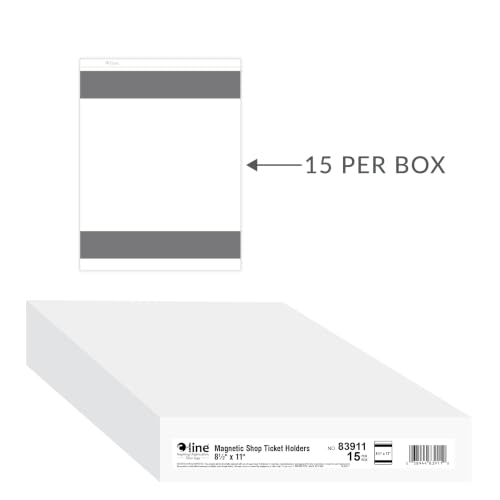 C-Line Magnetic Clear Vinyl Shop Ticket Holder, 8.5 x 11, 15/Box (83911)