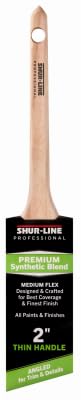 Shur-Line 2" Synthetic Blend Professional Angled Paint Brush with Thin Wood Handle - Quantity of (2)