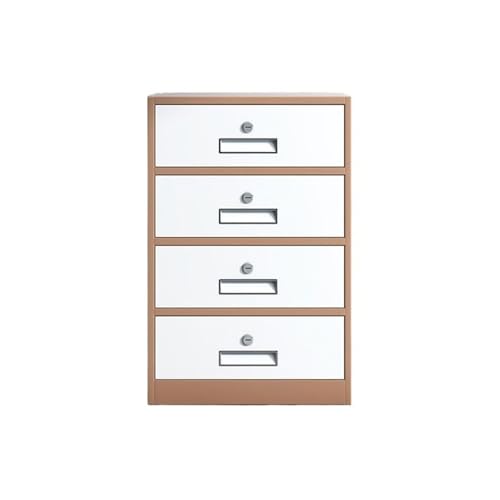 Filing Cabinet Thickened Steel Plate File Cabinet Multifunctional 4 Drawer Cabinet Office Data File Storage Cabinet,65cm Drawer Cabinet(Brown)