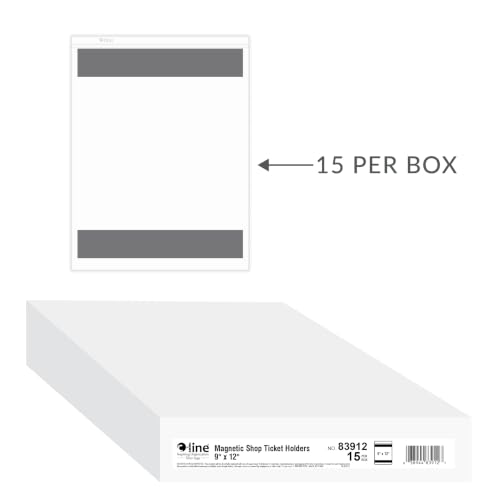 C-Line Magnetic Shop Ticket Holders, Clear Vinyl, 9 x 12, 15/Box (83912)