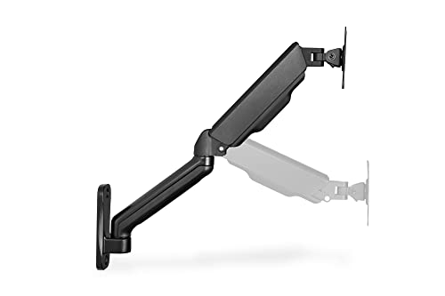 DIGITUS Monitor Wall Mount with Gas Lift and Swivel Arm - for 15-32" Screens - 9 kg Max. Load - VESA 75x75 & 100x100 - Swivel, Tilt, Rotate and Height Adjustable - Black