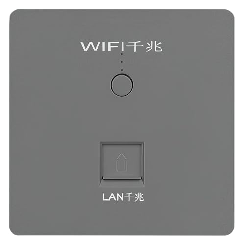 JoWanSome 1000Mbps PoE in-Wall WiFi Router and Repeater, Gray, Panel Mount