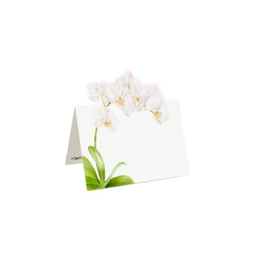 Caspari White Orchid Place Cards - 8 Per Package, 5 Packs