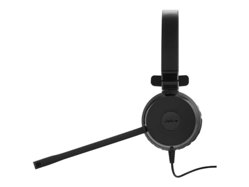 Jabra Evolve 20 SE UC Mono Headset – Unified Communications Headphones for VoIP Softphone with Passive Noise Cancellation – USB-A Cable with Controller – Black