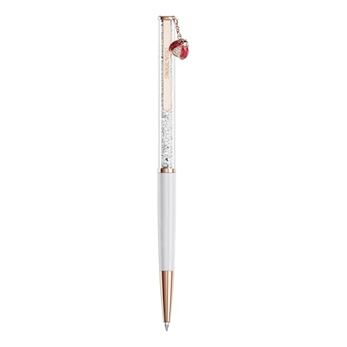 Swarovski Crystalline ballpoint pen, Ladybug, White, Red lacquered, Rose gold-tone plated